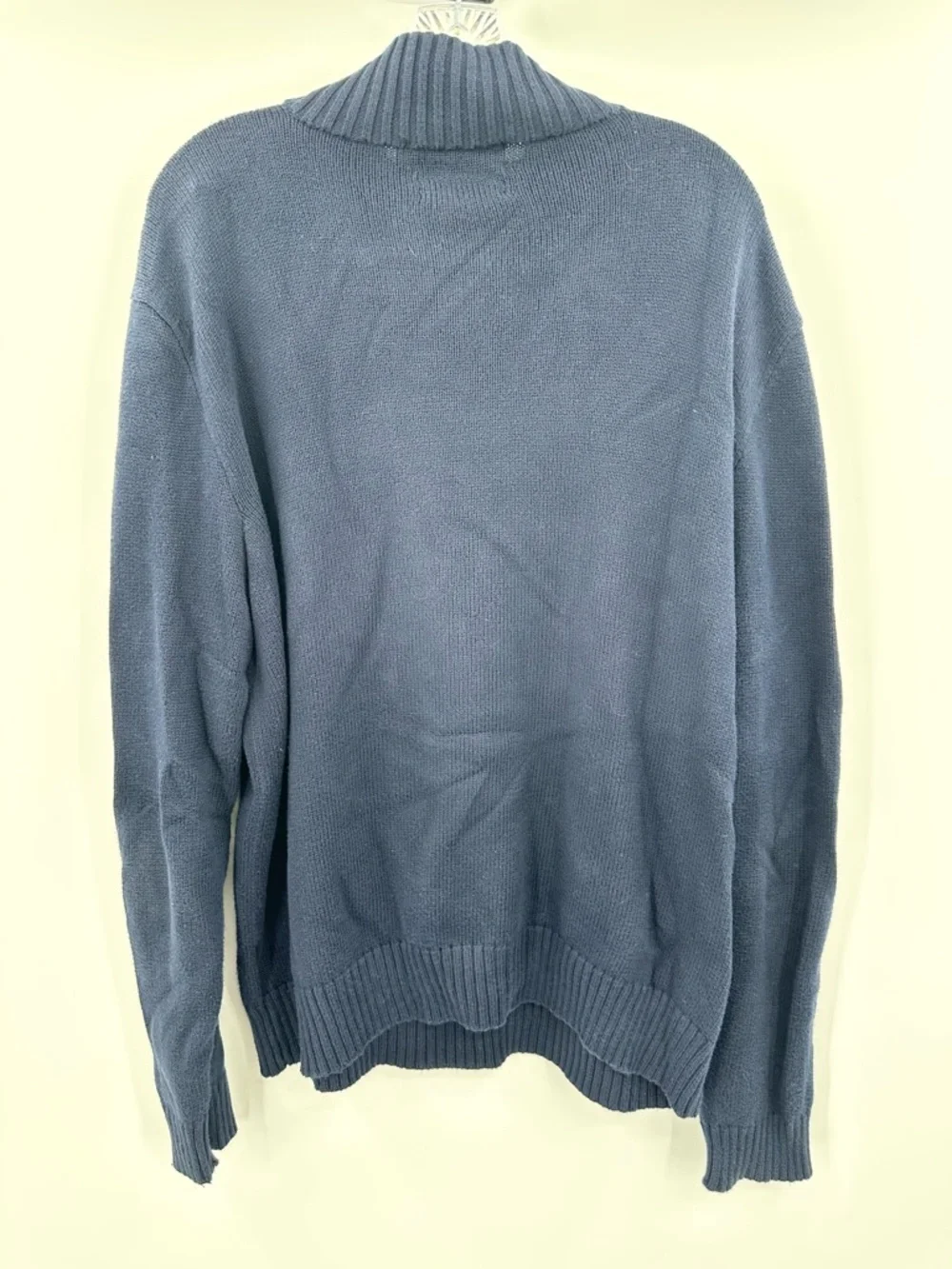 Polo Ralph Lauren Men's Blue 1/4 Zip Pullover Sweater 100% Cotton Size Large‎
